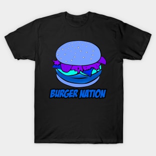 Burger Nation Tee - Purple/Blue T-Shirt